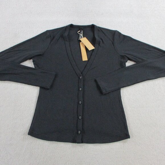 SKIMS Soft Lounge Cardigan Womens Small Onyx Black Button Front Long Sleeve NEW - Picture 2 of 9